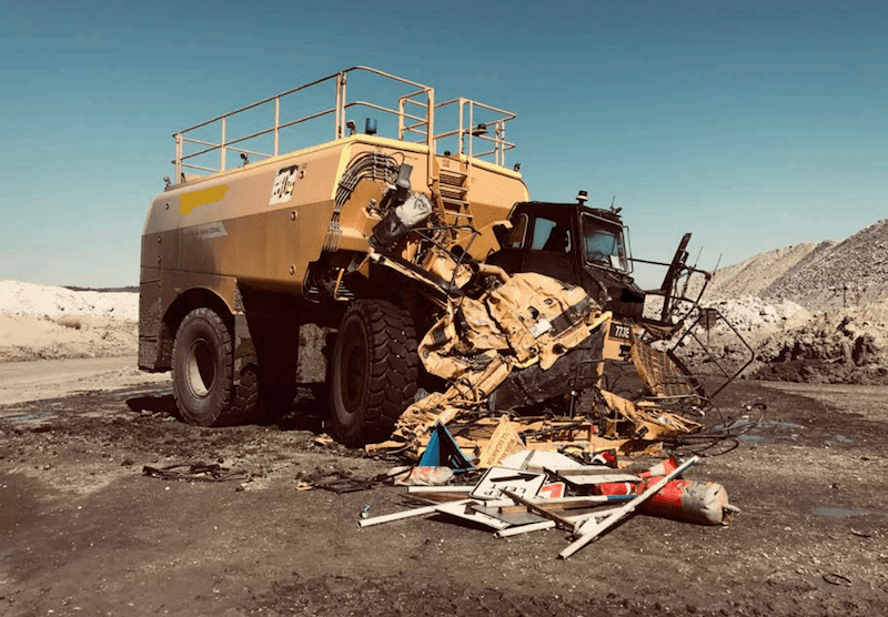 collision mining truck