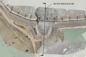 cadia tailing dam failure aerial image