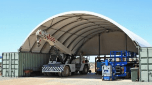 domeshelter fabric structure for use in mining