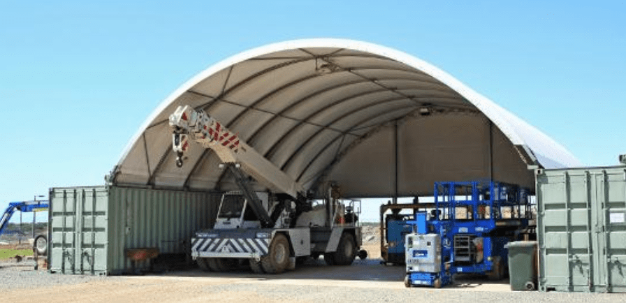 domeshelter fabric structure for use in mining