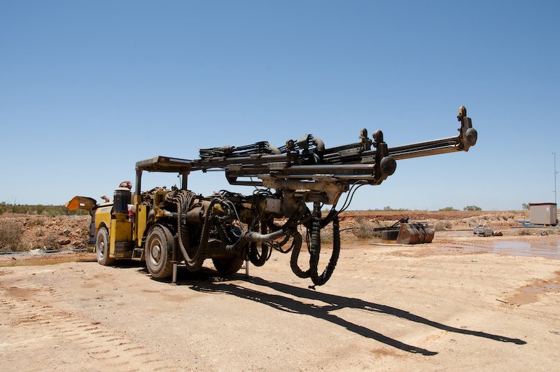 mobile drill rig on surface