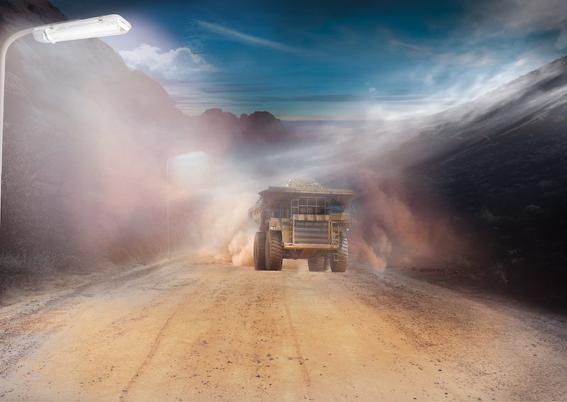 dust from mining truck