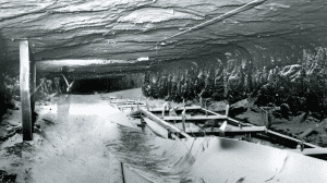 Moura No 4 Mine Disaster showing conveyor damage following explosion