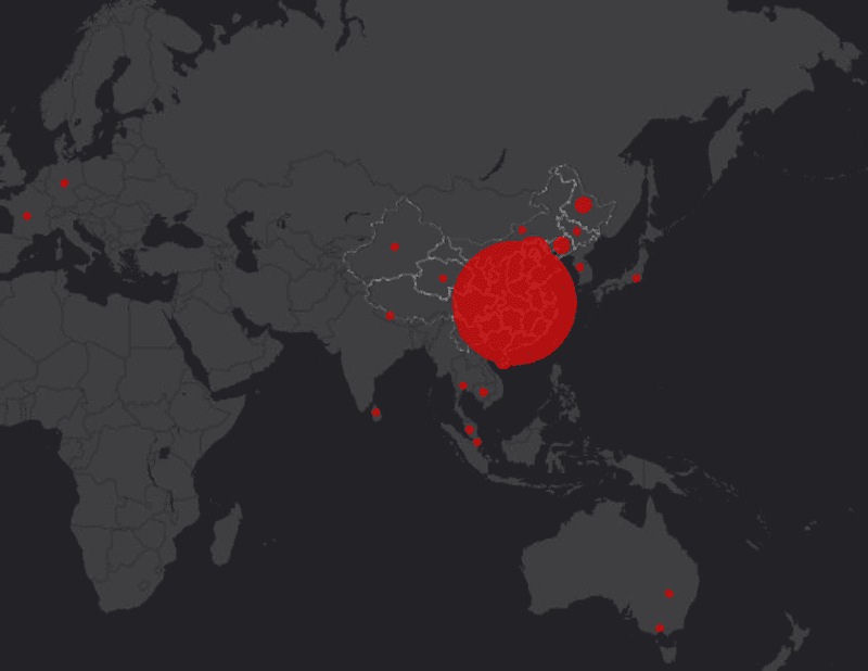 location of coronavirus cases Wuhan Coronavirus (2019-nCoV)