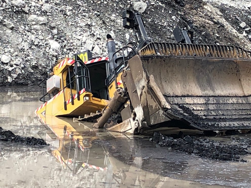 dozer incident at NSW mine. Operating body of water