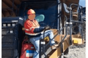 worker falls from dump truck