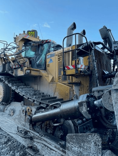 excavator and dozer collision