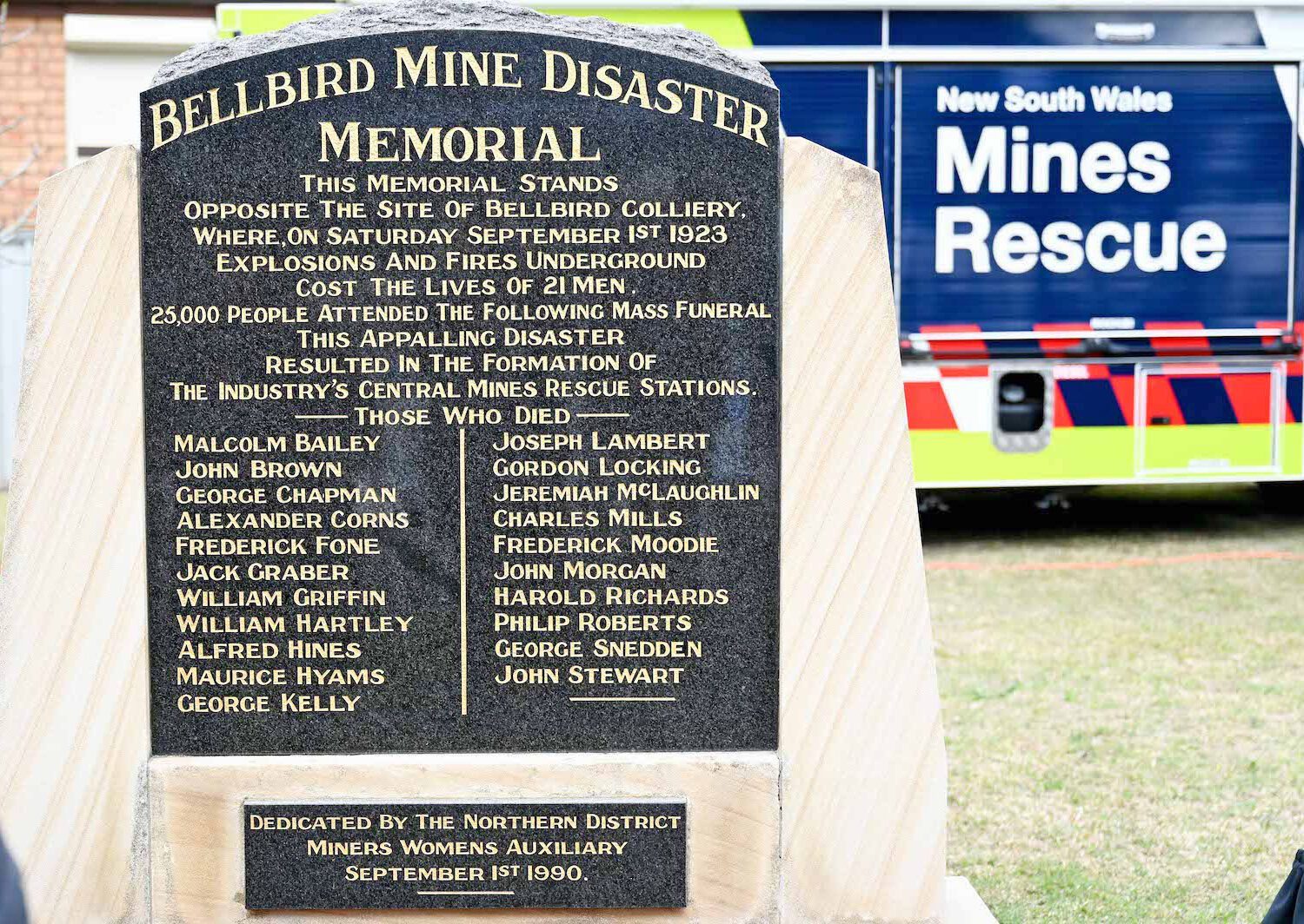Bellbird mine disaster memorial
