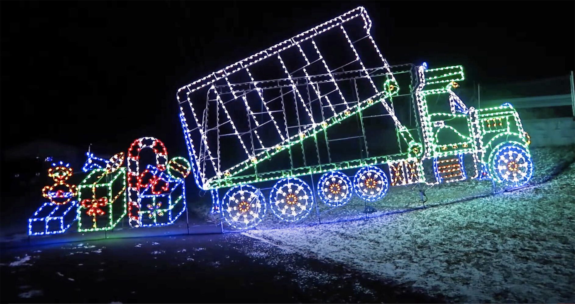 Christmas mine truck lights