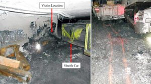 Coal shuttle car worker pinned